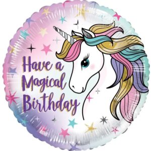 Balon na magiczne urodziny z jednorożcem na hel
