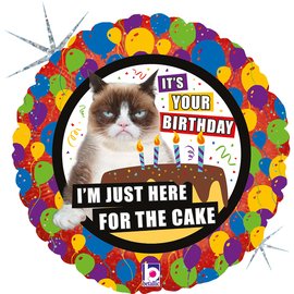 Urodzinowy balon z humorem z kotem na hel