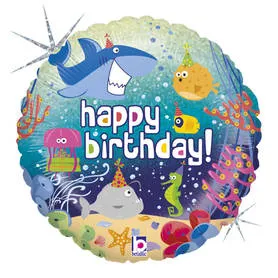 Ld07. Balon urodzinowy Happy Birthday Morska przygoda 18”cali