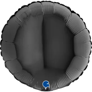 Balon okrągły czarny helovy