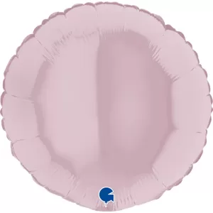 Balon jasno różowy okrągły foliowy latający pompowany helem