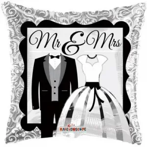 Balon weselny w stylu retro w kolorzach bieli i czerni na wesele, ślub