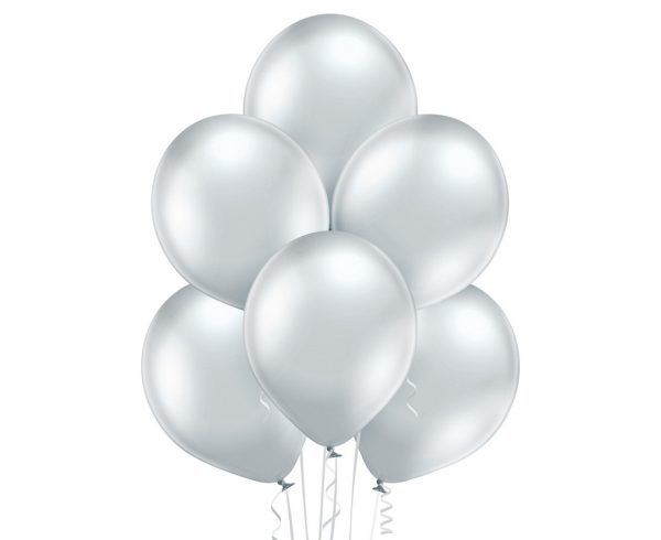 Balony helowe srebrne chromowane