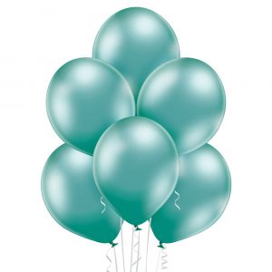 Piękne balony chromowane zielone z helem