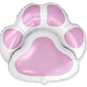 Balon w kształcie biało różowej łapki pieska lub kotka