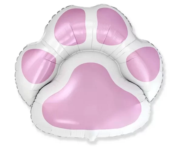 Balon w kształcie biało różowej łapki pieska lub kotka